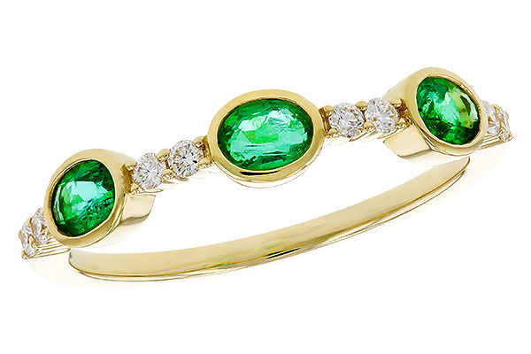 C274-99553: LDS WEDDING RG .46 TW EMERALD .58 TGW