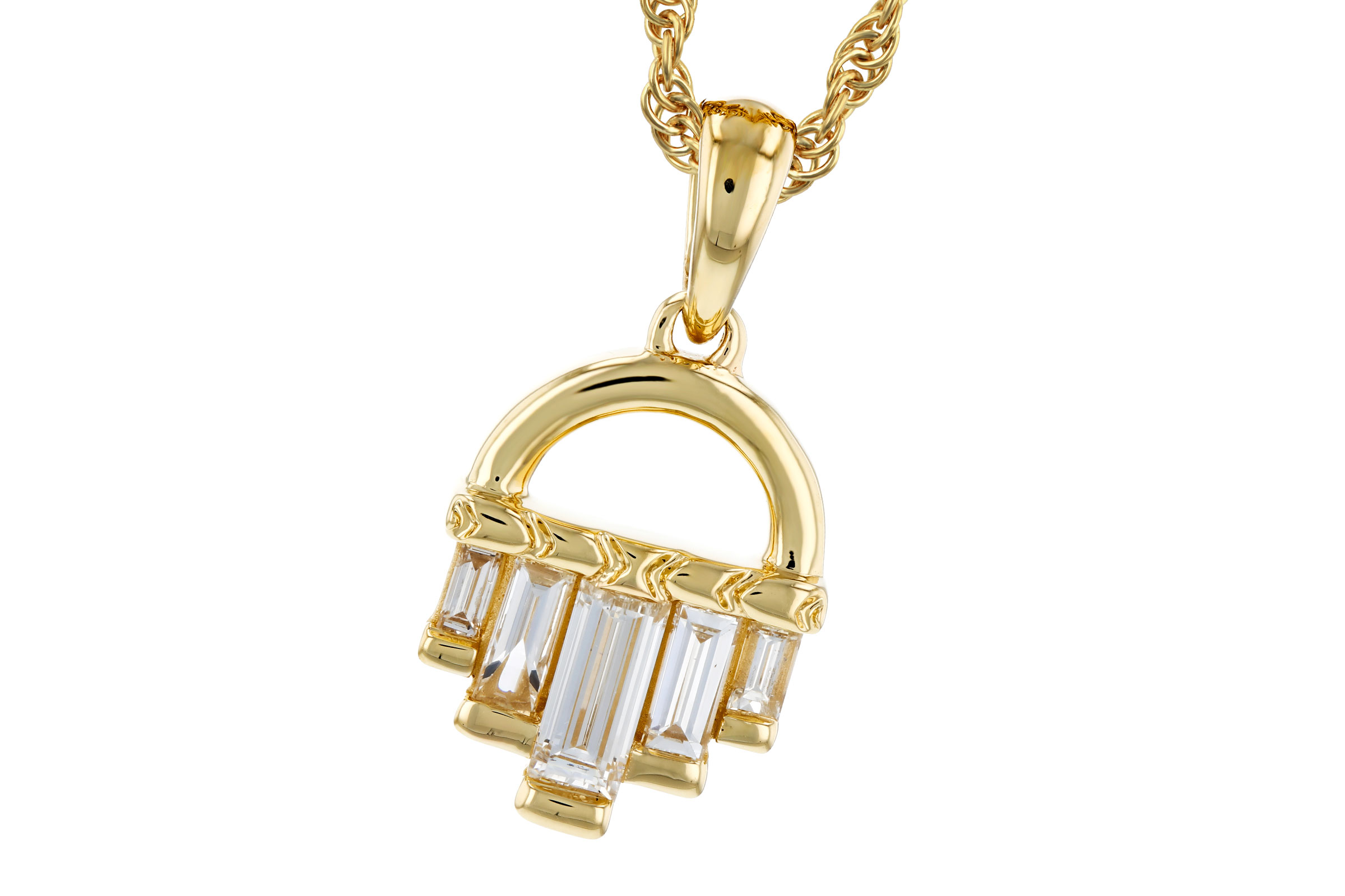 C275-84126: NECKLACE .46 TW BAGUETTE DIAMONDS