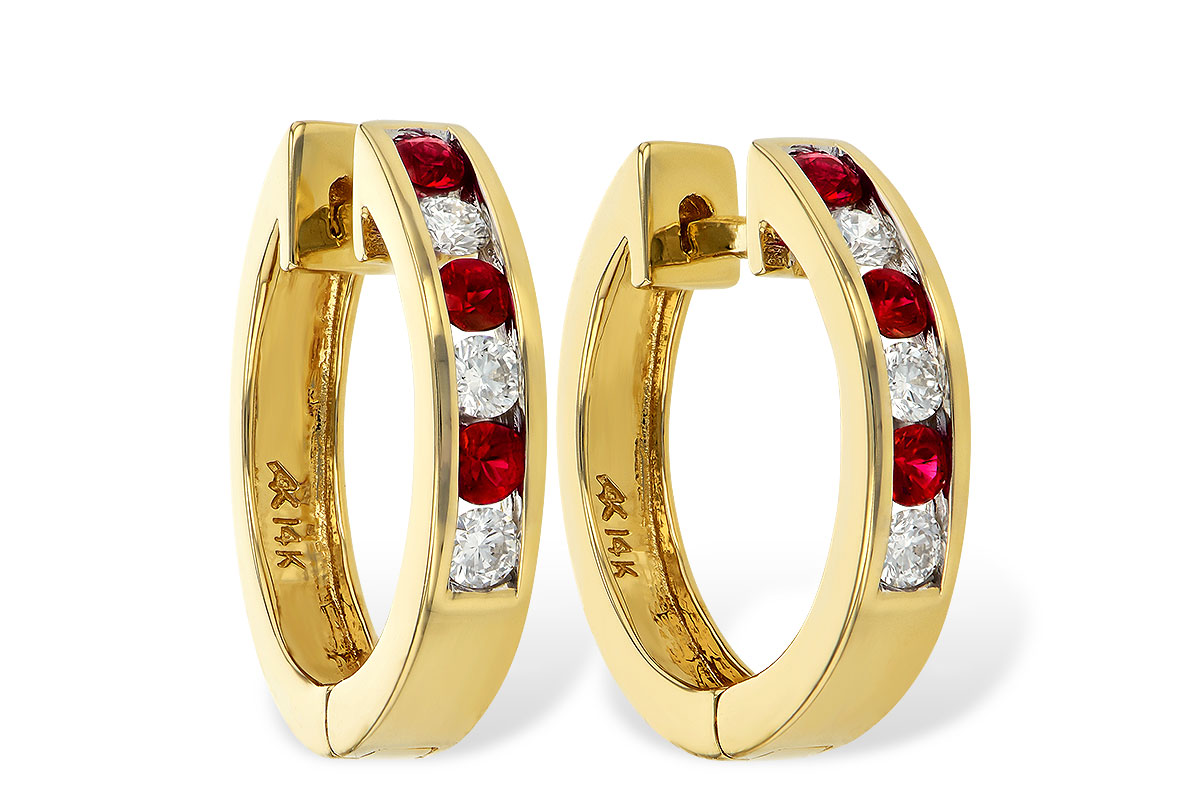 D001-30462: EARRINGS .29 RUBY .50 TGW