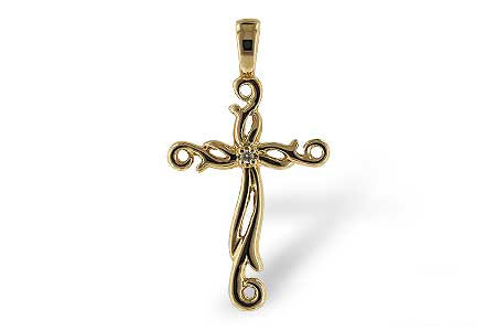 D006-76862: CROSS PENDANT .01 BR