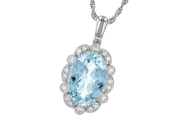 D190-42307: NECKLACE 2.40 AQUA 2.57 TGW (12x8MM AQ)