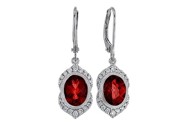 D274-91389: EARRING 3.06 GARNET 3.25 TGW