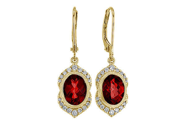 D274-91389: EARRING 3.06 GARNET 3.25 TGW