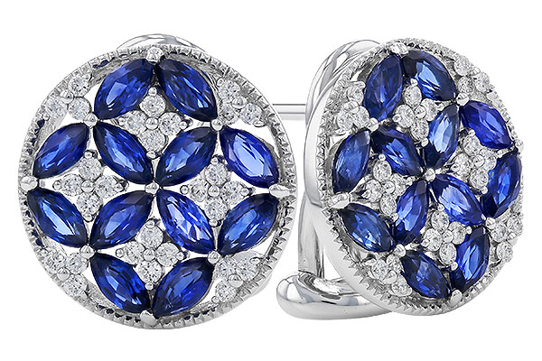D274-92362: EARRINGS 2.07 TW SAPPHIRE 2.37 TGW