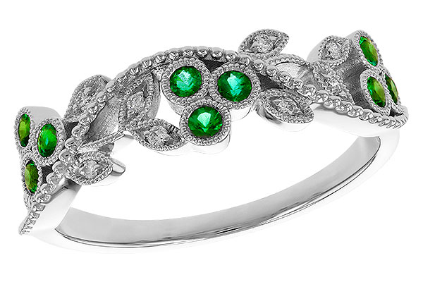 D274-99553: LDS WED RG .17 EMERALD TW .23 TGW