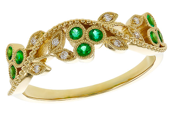 D274-99553: LDS WED RG .17 EMERALD TW .23 TGW