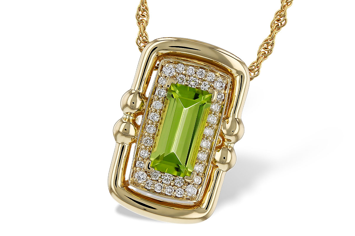 D274-99580: NECKLACE .72 PERIDOT .84 TGW (8x4MM PER)