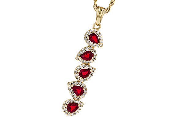D274-99635: NECKLACE .90 TW RUBY 1.14 TGW