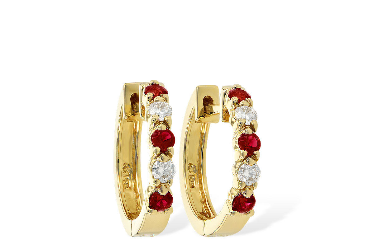 E001-30480: EARRINGS .33 RUBY .52 TGW