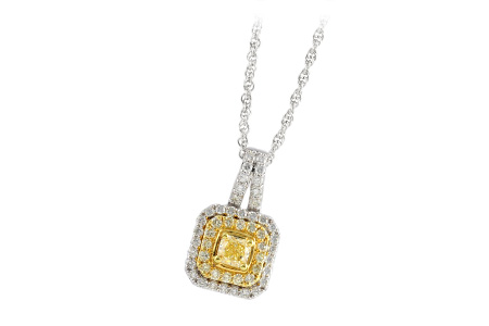 E187-68644: NECK .38 CTR YELLOW DIAMOND .89 TW