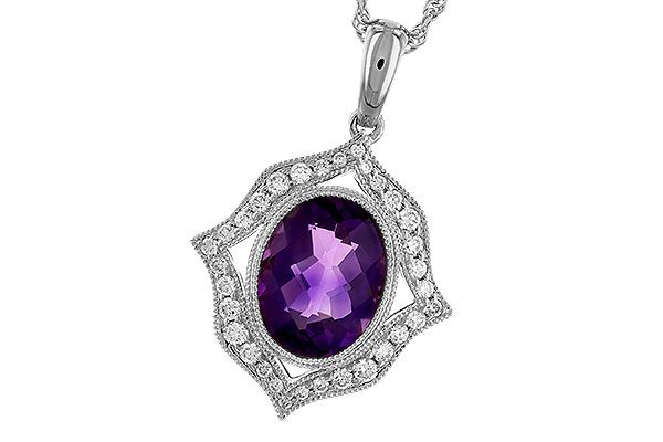 E274-06889: NECKLACE 1.52 AMETHYST 1.70 TGW (9x7 MM AMY)