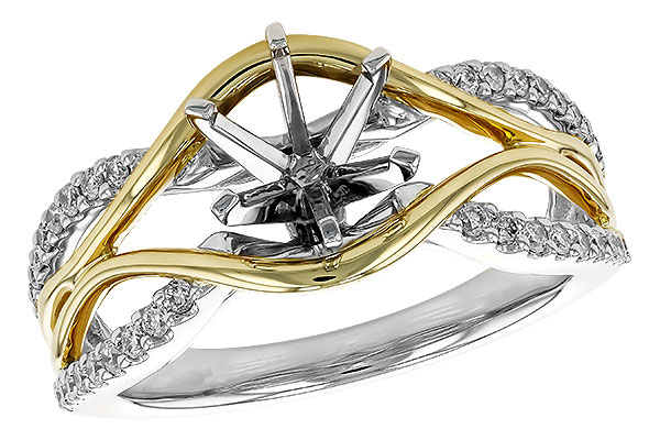 E274-08707: F188-57753 WITH WG RING / YG TRIM .25 TW