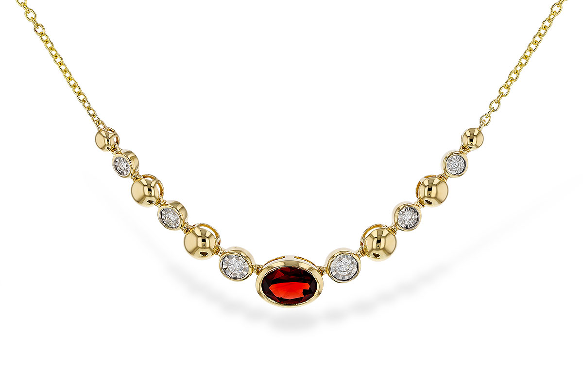 E274-98671: NECKLACE .88 GARNET 1.00 TGW (17")