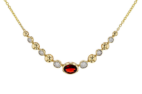 E274-98671: NECKLACE .88 GARNET 1.00 TGW (17")