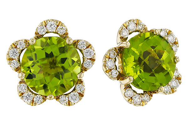 E274-99571: EARRINGS 2.93 PERIDOT 3.10 TGW (7MM RD)