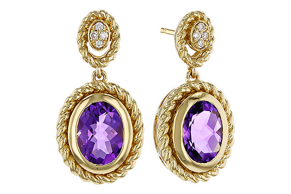 E274-99580: EARRINGS 1.98 AMETHYST 2.02 TGW (8x6MM AMY)