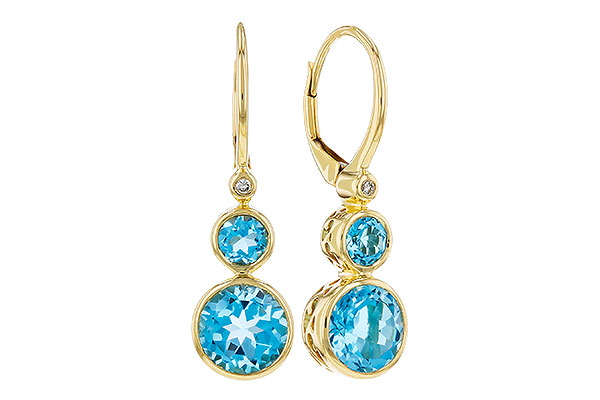 E275-82307: EARR 3.25 TW BLUE TOPAZ 3.27 TGW (4MM/7MM BT)