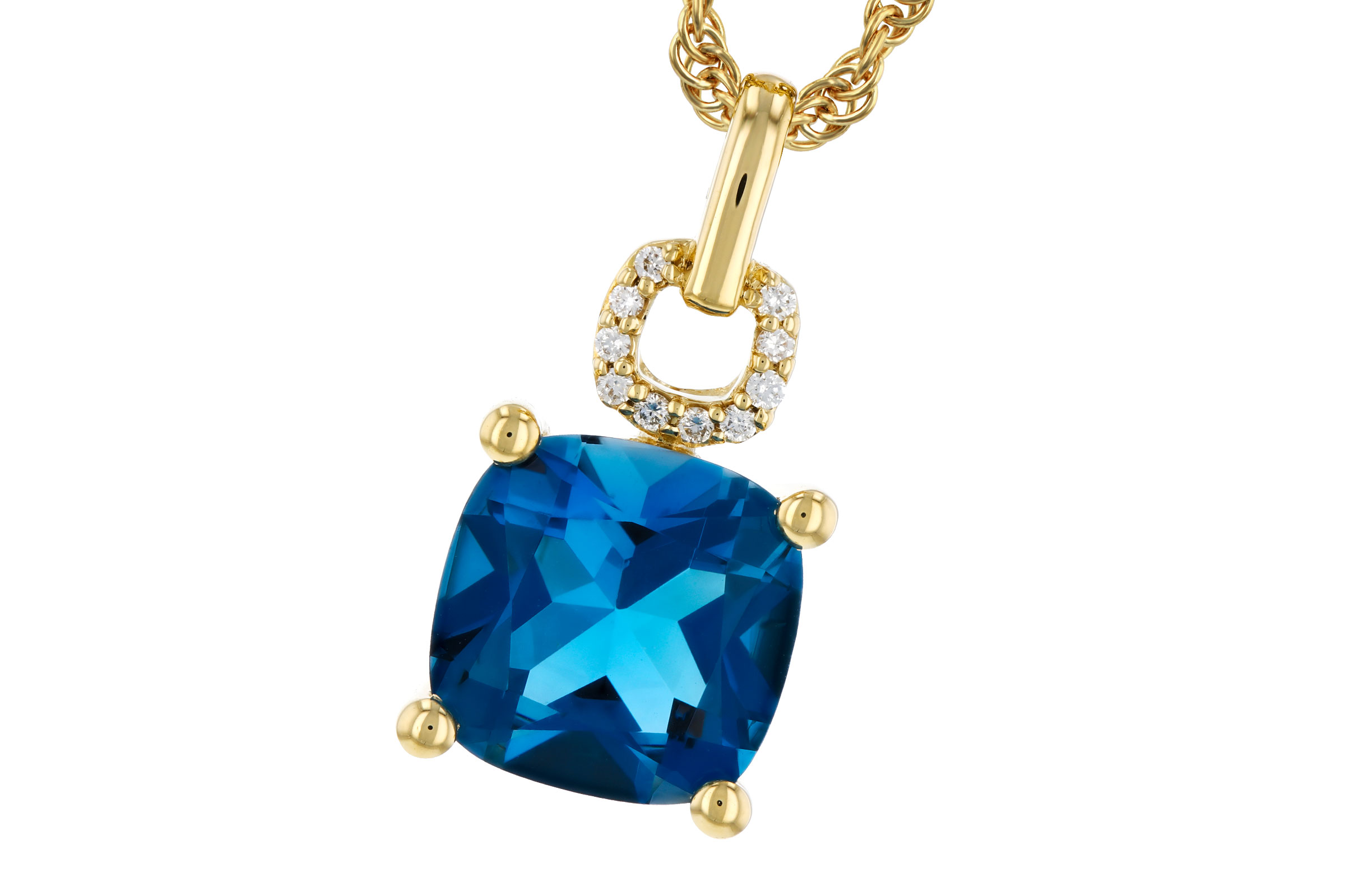 E275-84135: NECK 2.16 LONDON BLUE TOPAZ 2.18 TGW (8MM LBT)