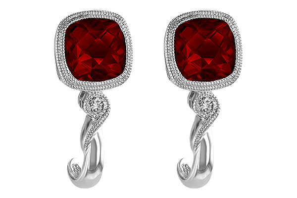 F184-07807: EARRINGS 2.36 GARNET 2.40 TGW