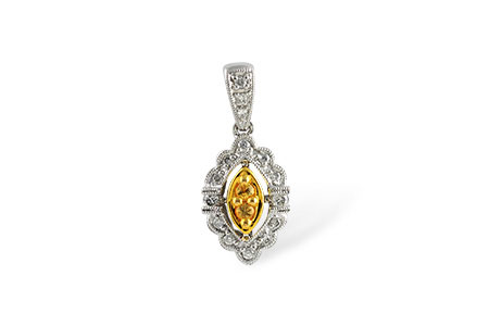 F186-79553: PENDANT .07 YELLOW SAPP .22 TGW