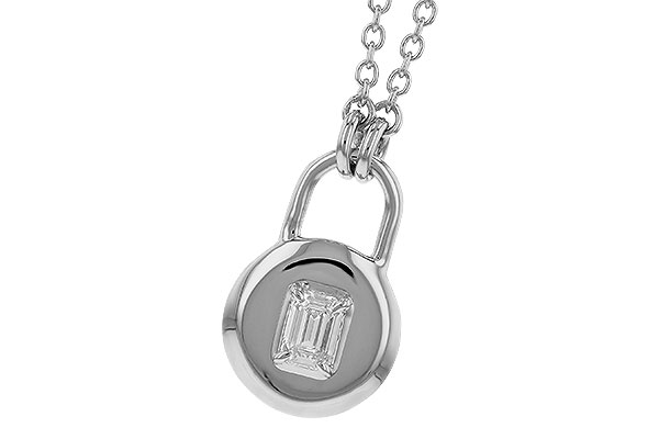 F274-06871: NECKLACE .19 EMERALD CUT (18")