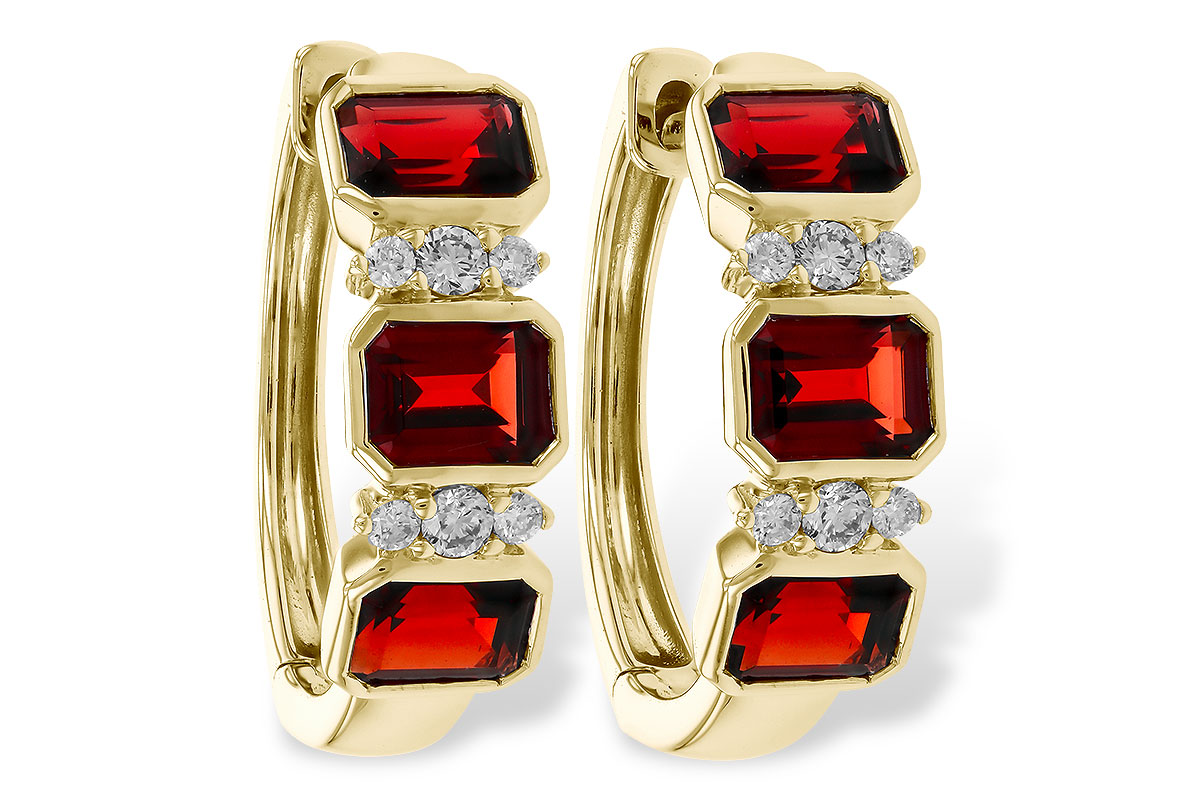 F274-93244: EARRING 1.50 TW GARNET 1.61 TGW