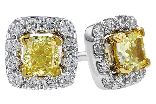 F274-95044: EARR .38 FANCY YELLOW DIAMONDS .54 TW