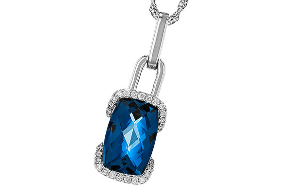 F274-99580: NECK 3.75 LONDON BLUE TOPAZ 3.90 TGW (12x8MM LBT)
