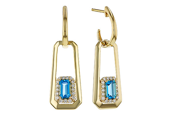F274-99607: EARRING .66 TW BLUE TOPAZ .80 TGW (5x3MM BT)