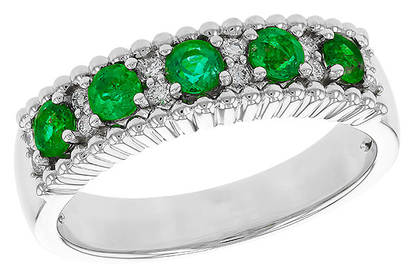 F274-99625: LDS WED RG .48 TW EMERALD .60 TGW