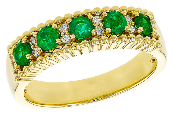 F274-99625: LDS WED RG .48 TW EMERALD .60 TGW