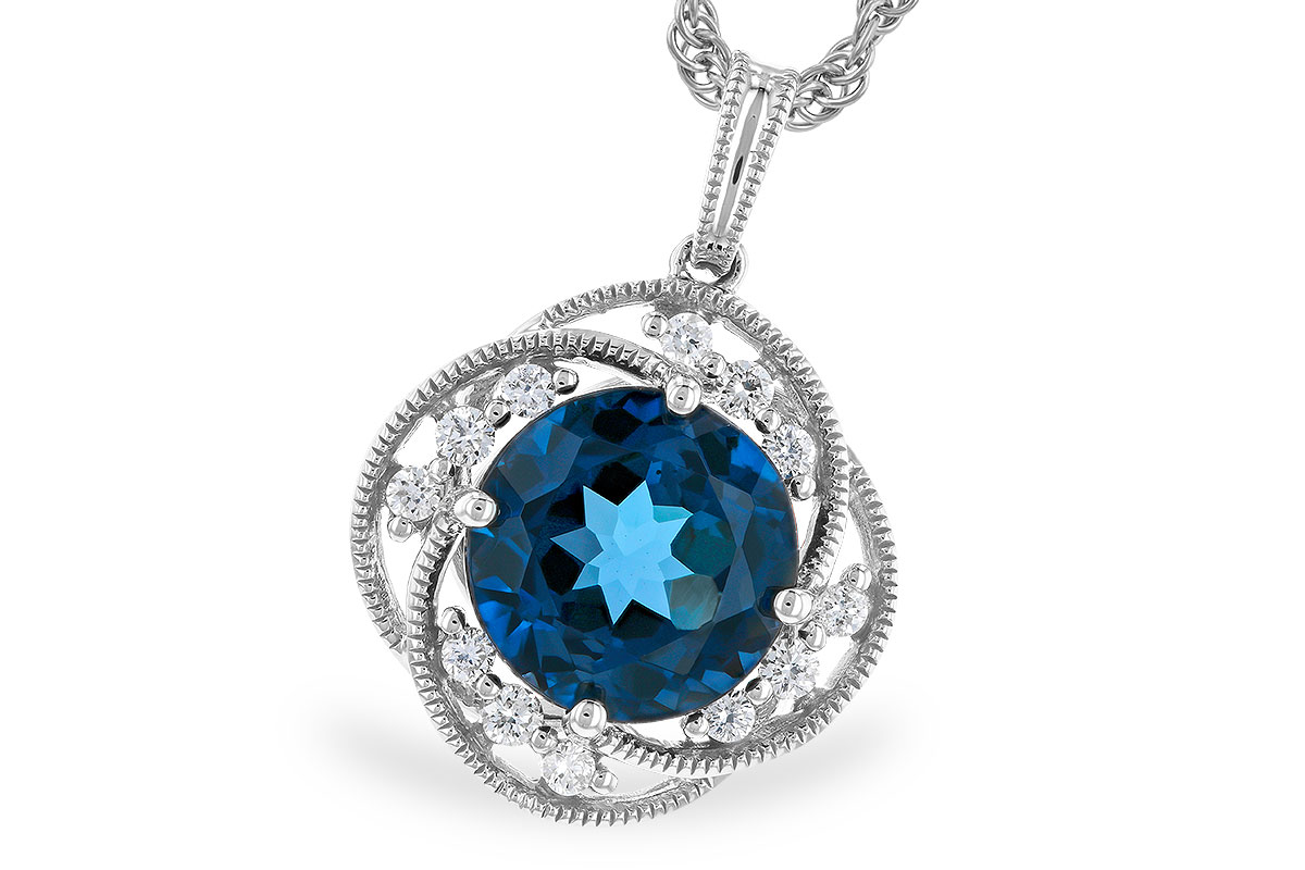 G274-03253: NECK 2.90 LONDON BLUE TOPAZ 3.05 TGW (9MM LBT)