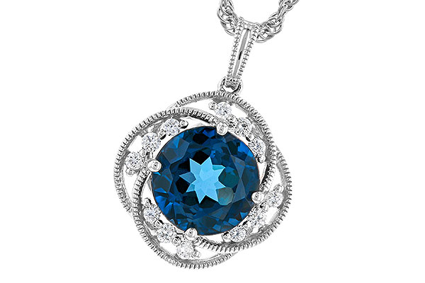 G274-03253: NECK 2.90 LONDON BLUE TOPAZ 3.05 TGW (9MM LBT)