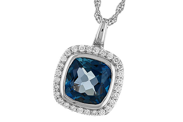 G274-06853: NECK 3.85 LONDON BLUE TOPAZ 4.15 TGW (9MM LBT)