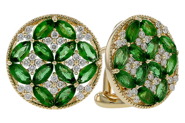 G274-94107: EARRINGS 1.66 TW EMERALD 1.96 TGW