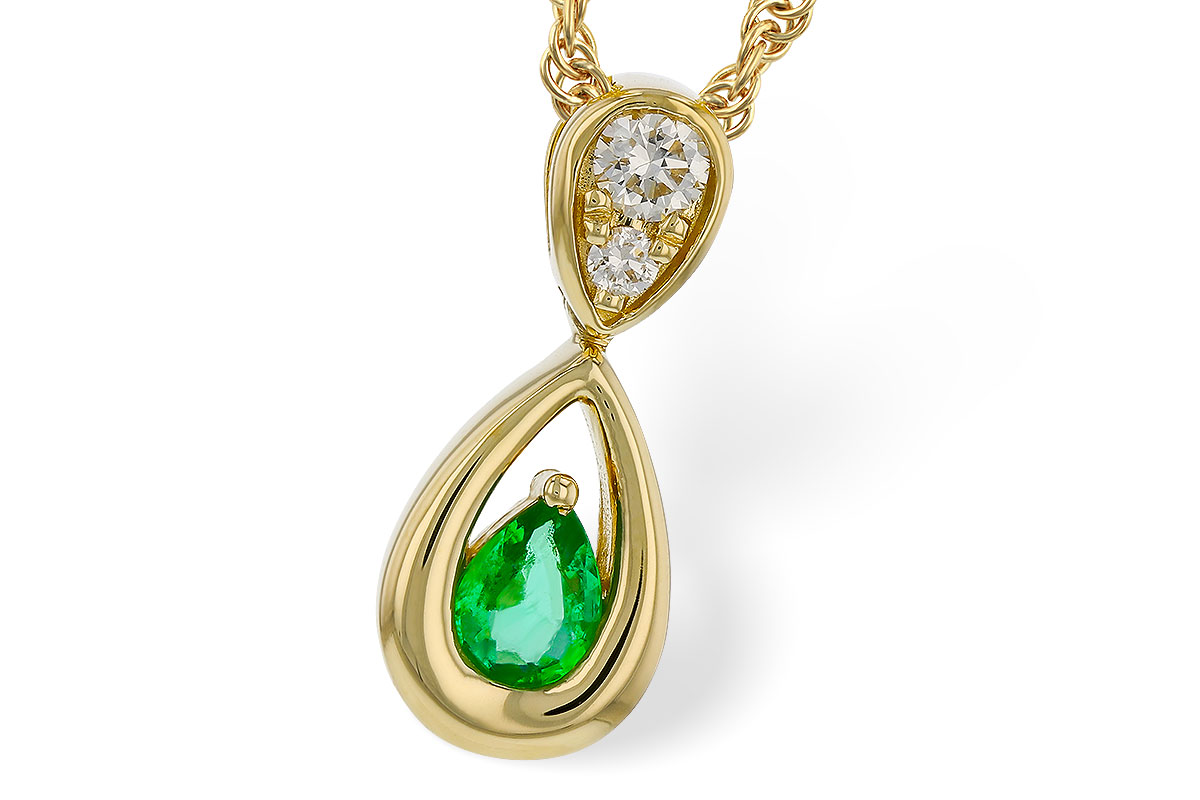 G274-95053: NECKLACE .10 EMERALD .16 TGW (4x3 EMER)