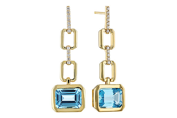 G274-95925: EARRINGS 3.20 BLUE TOPAZ 3.32 TGW (8x6MM BT)
