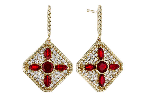 G274-95934: EARRINGS .99 TW RUBY 1.42 TGW