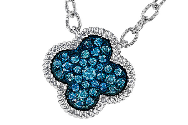 G274-95980: NECKLACE .33 TW BLUE DIAMONDS