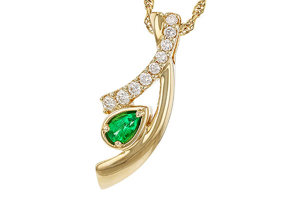 G274-96834: NECKLACE .17 EMERALD .34 TGW (5x3 EMER)