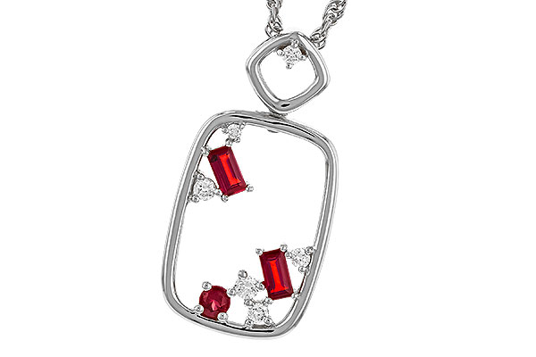 G274-96862: NECKLACE .33 TW RUBY .44 TGW
