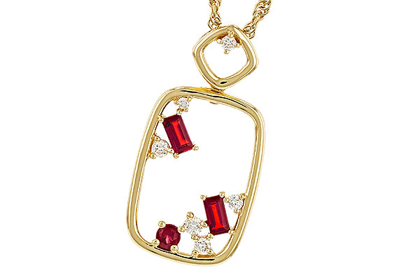 G274-96862: NECKLACE .33 TW RUBY .44 TGW