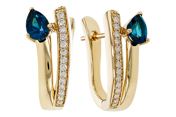 G274-97798: EARR .88 LONDON BLUE TOPAZ 1.08 TGW (6x4MM LBT)