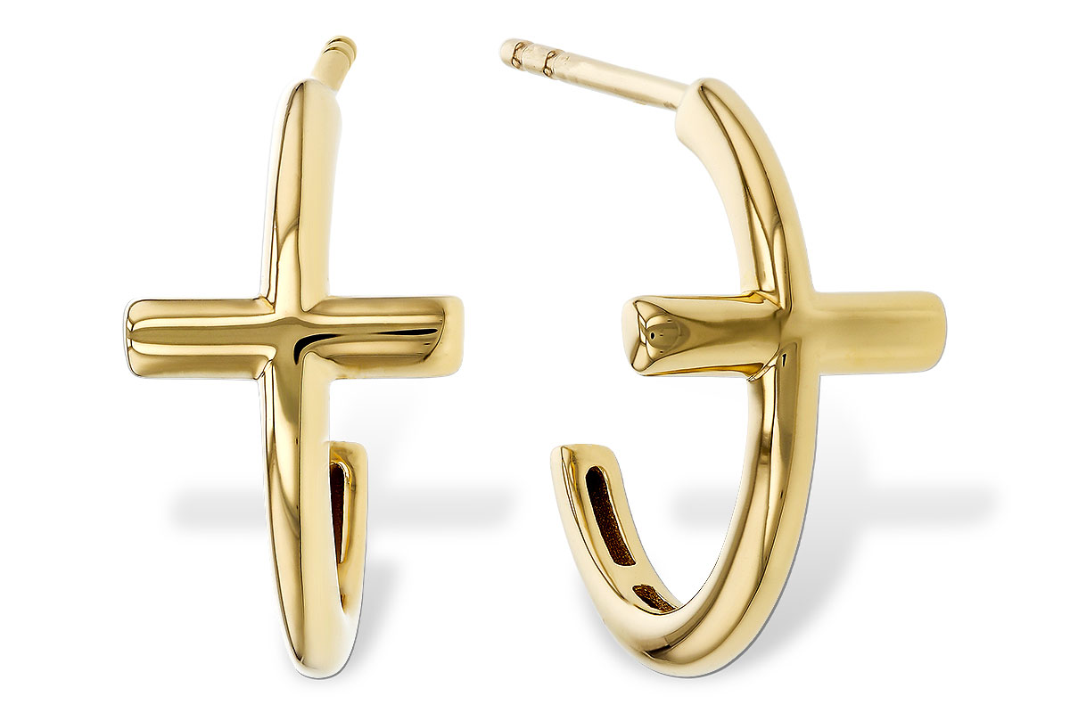 G274-98653: GOLD EARRINGS (14MM)