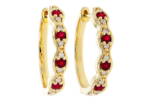 G274-99562: EARRINGS .28 TW RUBY .34 TGW