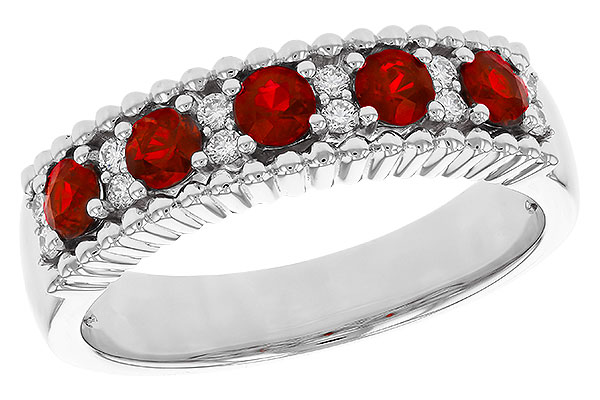 G274-99616: LDS WED RG .60 TW RUBY .72 TGW