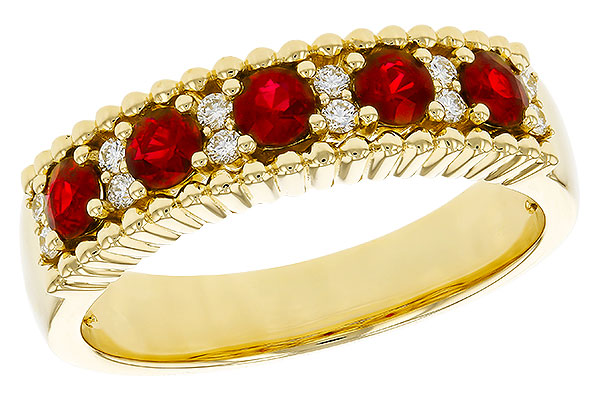 G274-99616: LDS WED RG .60 TW RUBY .72 TGW