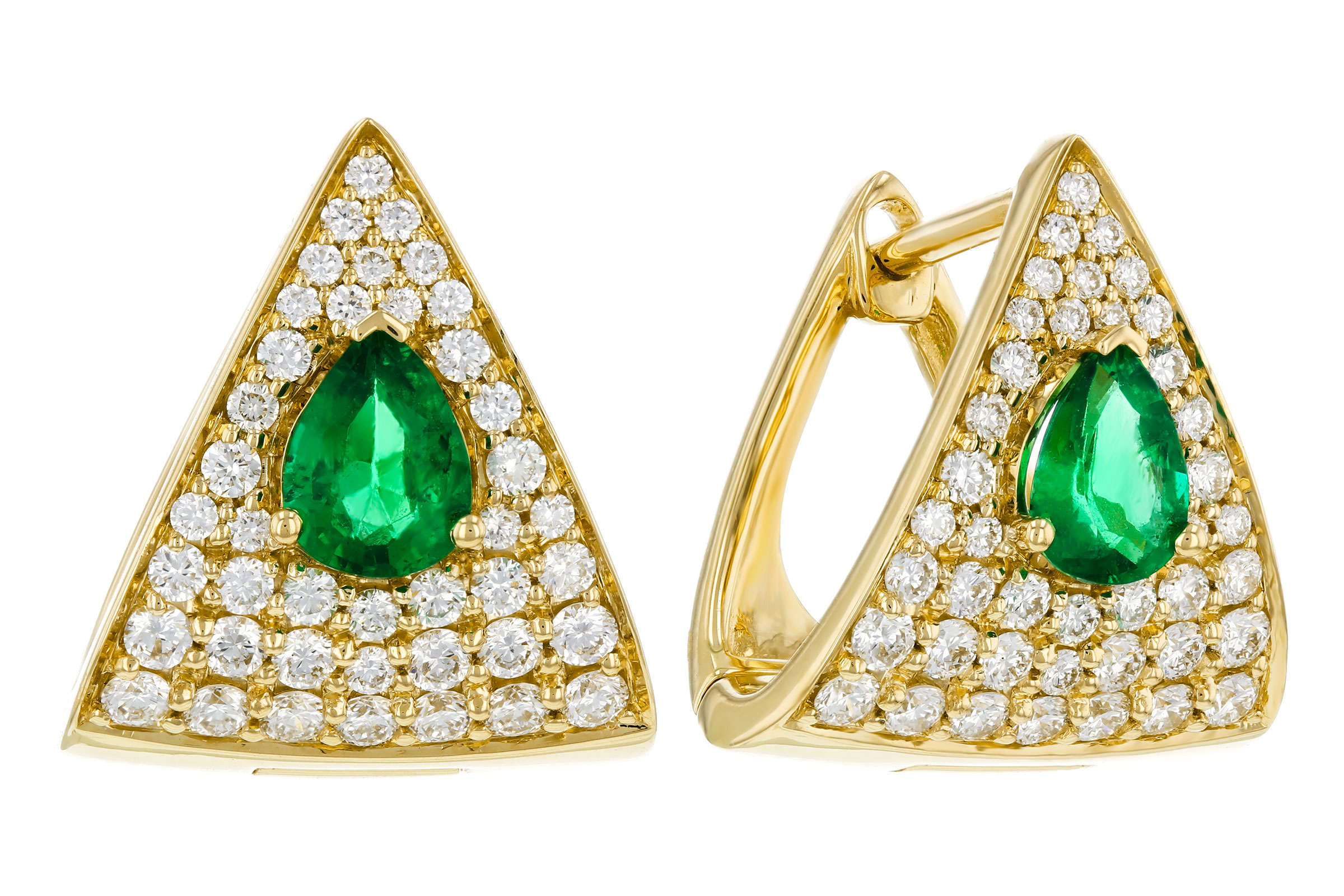 G275-84180: EARRINGS .45 TW EMERALD 1.00 TGW (5x4MM EM)