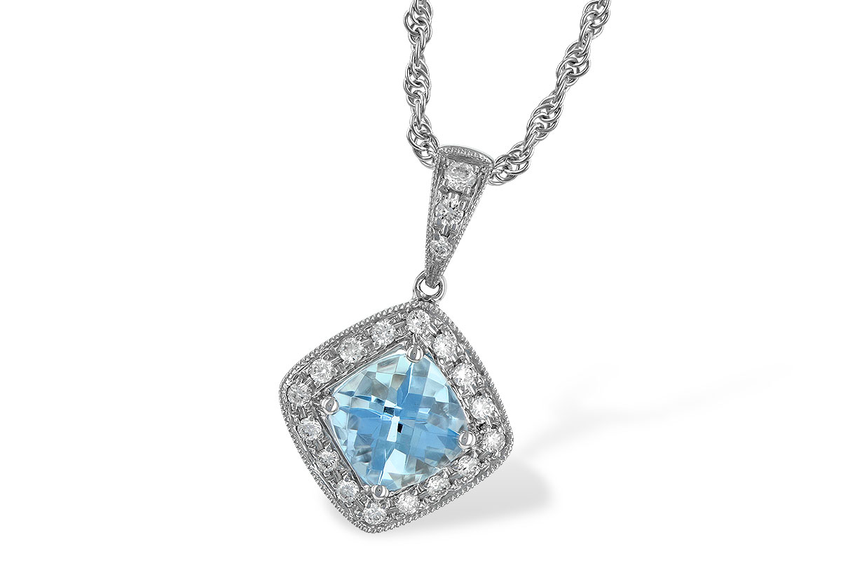 H006-73216: NECKLACE .80 AQUA .93 TGW