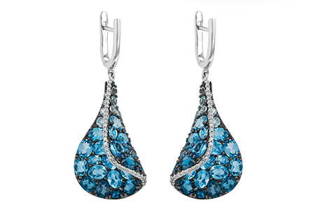 H187-68662: EARR 6.86 BLUE TOPAZ 7.05 TGW